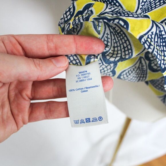 Boden Women’s Blue and Yellow Scalloped Shell Tank 100% cotton 8 - Picture 6 of 7